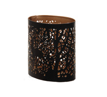 St. 1 Metall-Kerzenhalter ''Baum'' oval schwarz/gold 9x6x10cm