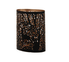 St. 1 Metall-Kerzenhalter ''Baum'' oval schwarz/gold 12x8x15,5cm