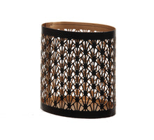 St. 1 Metall-Kerzenhalter ''Krone'' oval schwarz/gold 9x6x10cm