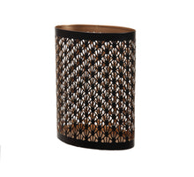St. 1 Metall-Kerzenhalter ''Krone'' oval schwarz/gold 12x8x15,5cm
