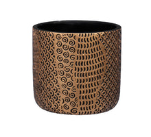 St. 1 Zementblumentopf schwarz/gold Ø14x13cm