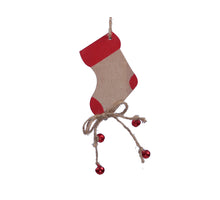 pb. 8 Holzsocken/hängend natur/rot 9x5,7 cm