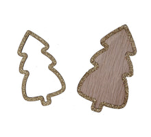 pb. 12 Holzbäume mit Goldglitter 7,5/6 cm