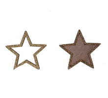 pb. 12 Holzsterne mit Goldglitter 6 cm
