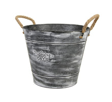 St. 1 Metalleimer mit Griffen grau Ø 28,5x25 cm