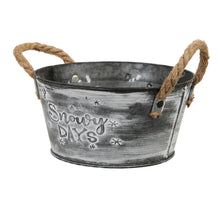St. 1 Metallschale mit Griffen grau Ø 18x9 cm