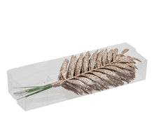 PET 8 sparkling palm leaves/wire champagne 16 cm