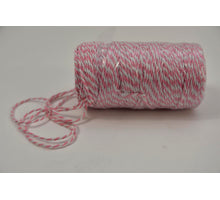 Cordino Bicolore 2mm 100mtr Rosa/Weiß