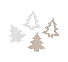 ca. 48 Holz-Bäumchen weiß/natur 2,5 cm