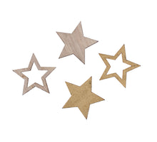 ca. 48 Holzsterne gold/natur 2,5 cm