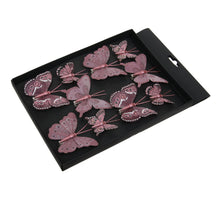 w/b. 10 feather butterflies/clip pink 5+8 cm