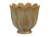 Steingut-Blumentopf beige Ø 13,5x13 cm