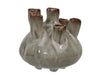 Blumen-Vase Steingut beige 15.5x14 cm