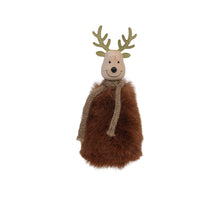 pc. 1 wooden/fabric moose/standing brown 8x16 cm