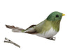 w/b. 8 feather birds/clip green 12.5x3 cm