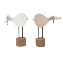 Wooden bird with feather tail 17x6x22cm 1pc 2 assorted Mixed