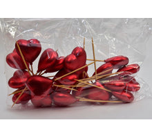 Pak a 24 hart 6,5x6,5 cm rood op 12cm stok