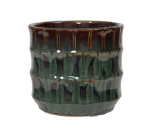 pc. 1 stoneware flowerpot green Ø 12.5x11 cm