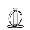 Metalen cirkel D10 H10cm zwart met reageerbuis