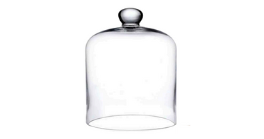 Große Glaskuppel mit Knauf Ø27 H.35 cm