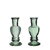 Venedig Vase Kerze h.11,3 Ø5 dunkelgrün 2 ass.