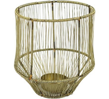 Teelichthalter Vintage Metall goldfarben 12x12x13 cm