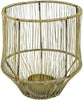 Teelichthalter Vintage Metall goldfarben 12x12x13 cm