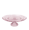 Glas-Kuchenplatte mit Fuß Ø23xH8cm rosa