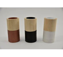 Tealight. 6x12cm 3ass. schwarz,weiß,kupfer