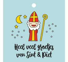Packung mit 12 Geschenkkarten. Viele Grüße von Nikolaus & Knecht Ruprecht.