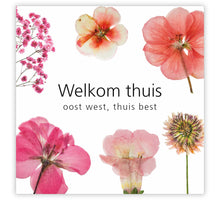Packung mit 12 Geschenkkarten Le Jardin Willkommen zuhause Ost, West, zu Hause ist es am besten