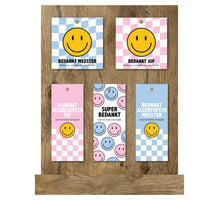 Display mit 60 Geschenkkarten in 5 Motiven „Danke/Schuljahr“