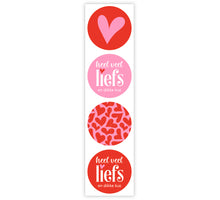 Rolle mit 500 Etiketten „Ganz viel Liebe“ Ø35mm rot/rosa Kombi