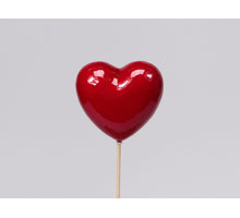 cb. 12 styro hearts/pick lacquer red 7x7cm