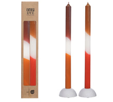 Dip Dye Kegelkerze Ø2.2 h.34 cm Orange - braun Satz 2