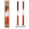 Dip Dye Kegelkerze Ø2.2 h.34 cm Orange - braun Satz 2