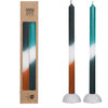 Dip Dye Kegel Kerze Ø2.2 h.34 cm Benzin - Olive Satz 2