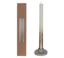 Tafelkerze creme m.Goldspray Set/2 Ø2.1 h. 25cm