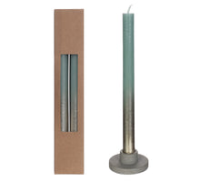 Tischkerze Eukalyptus mit Goldspray Set/2 Ø2.1 h. 25cm