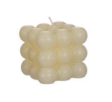 Bubble Kerze 8x8x8 cm weiß rosa