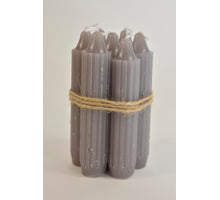 Set 7 Bleistift Kegel Kerze h. 11cm grau