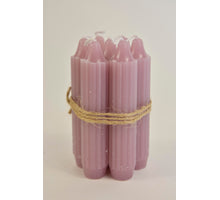 Set 7 Bleistift Kegel Kerze h. 11cm mauve rosa