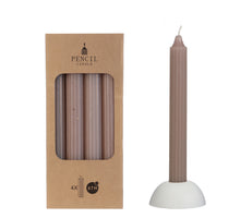 Set 4 Bleistiftkerzen h.20 Ø2,2 cm taupe