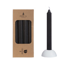 Set 4 Bleistiftkerzen h.20 Ø2,2 cm schwarz