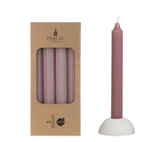Set 4 Bleistiftkerzen h.20 Ø2,2 cm mauve rosa