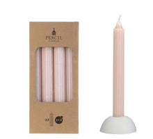 Set 4 Bleistiftkerzen h.20 Ø2,2 cm weiß rosa