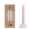 Set 4 Bleistiftkerzen h.20 Ø2,2 cm weiß rosa