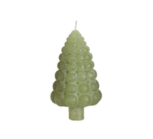 Bubble Baum Kerze h.12 Ø7 cm staubig grün