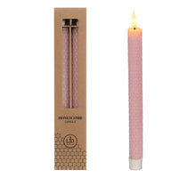 LED-Honigwaben-Kerzen-Set/2 Ø2,2 H.25cm rosa