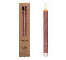LED-Honigwaben-Kerzen-Set/2 Ø2,2 H. 25 cm Mauve